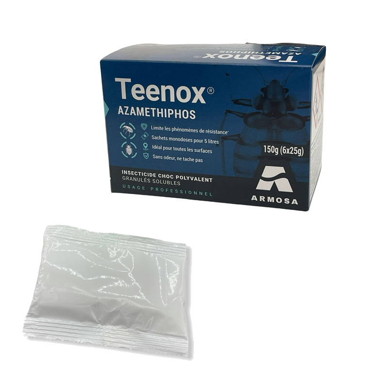 Insecticide en granulés contre les insectes volants et rampants, Teenox - Boite de 6 sachets de 25g