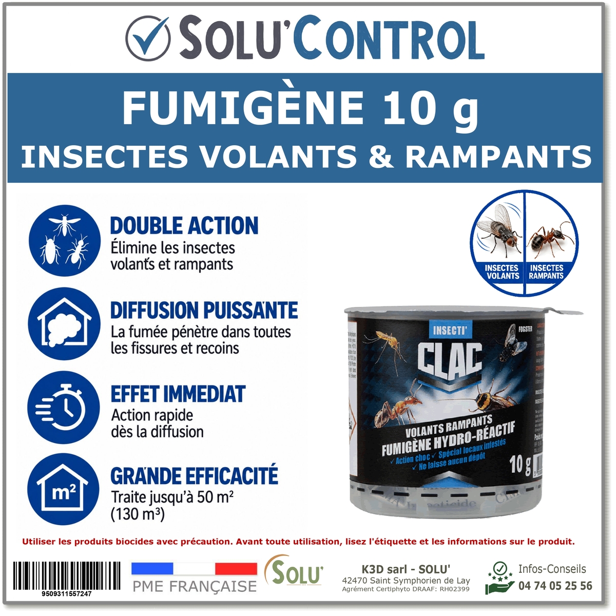 Fumigène insecticide, fumigateur 10 gr